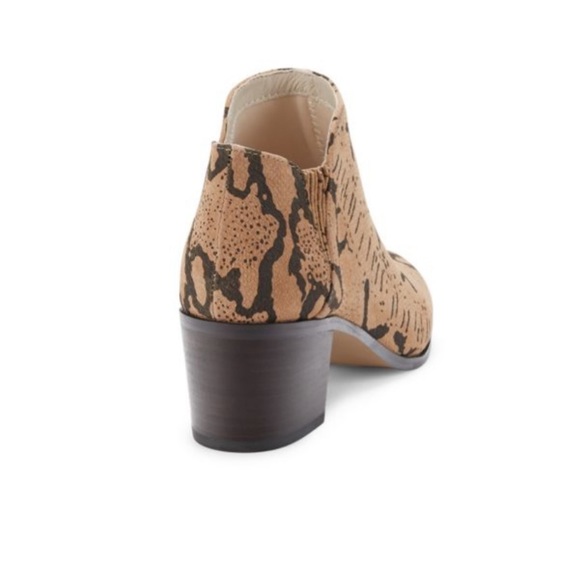 Revel Block Heel Snake Print Leather Booties - Picture 5 of 13